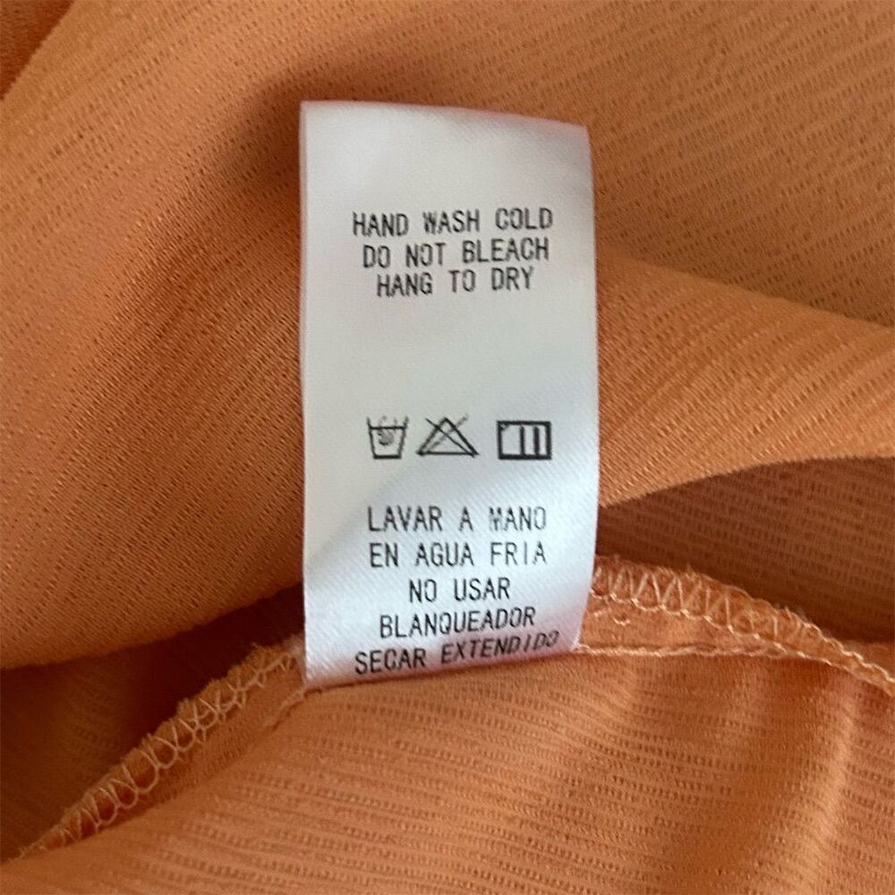 Doe & Rae Women's Orange Cami Top Size S Scoop Neck Spaghetti Straps - Picture 5 of 9